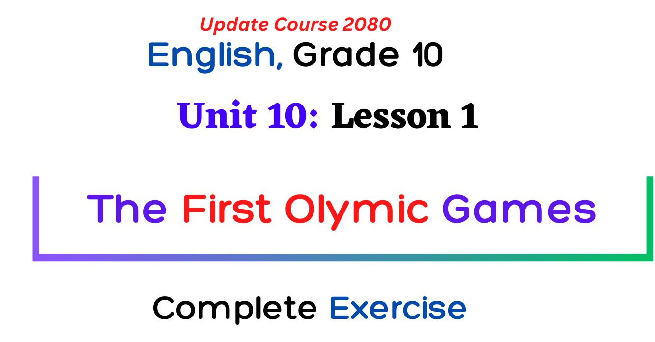 unit 10 lesson 1 the first olymic games