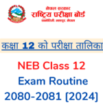 neb class 12 exam routine