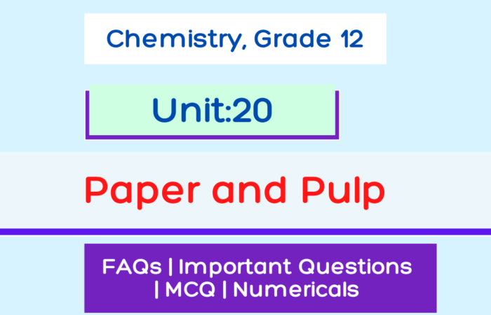 Paper and Pulp | NEB Class 12 Applied Chemistry