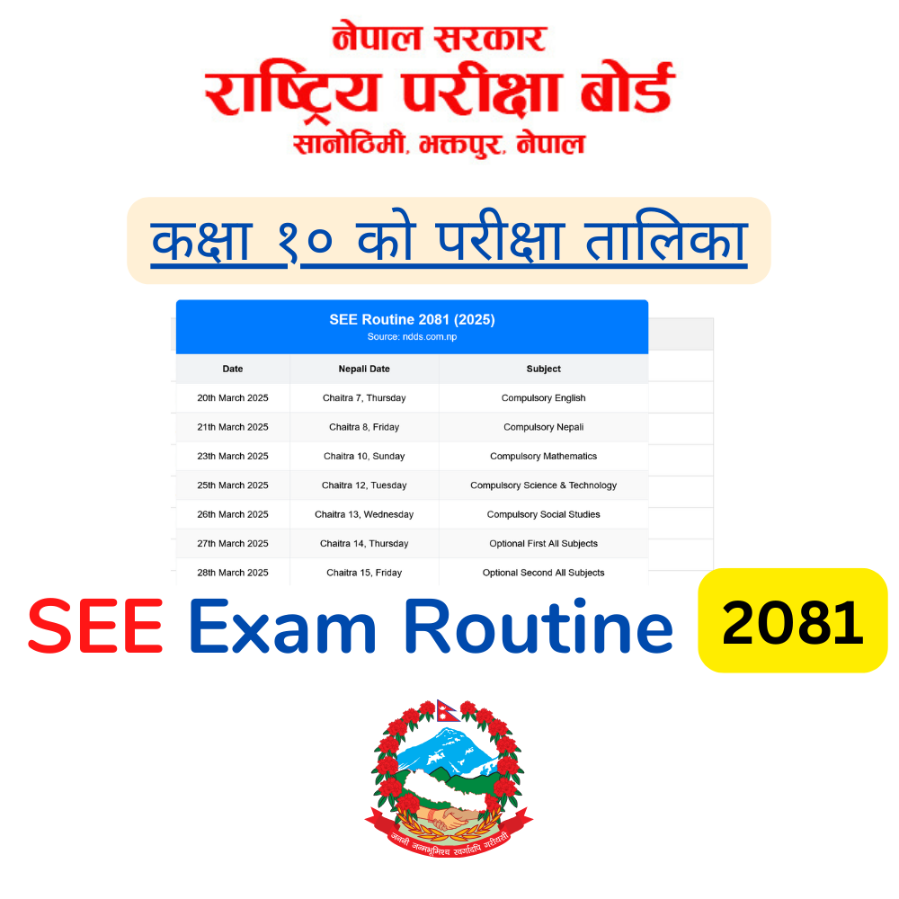 SEE Class 10 Routine 2081